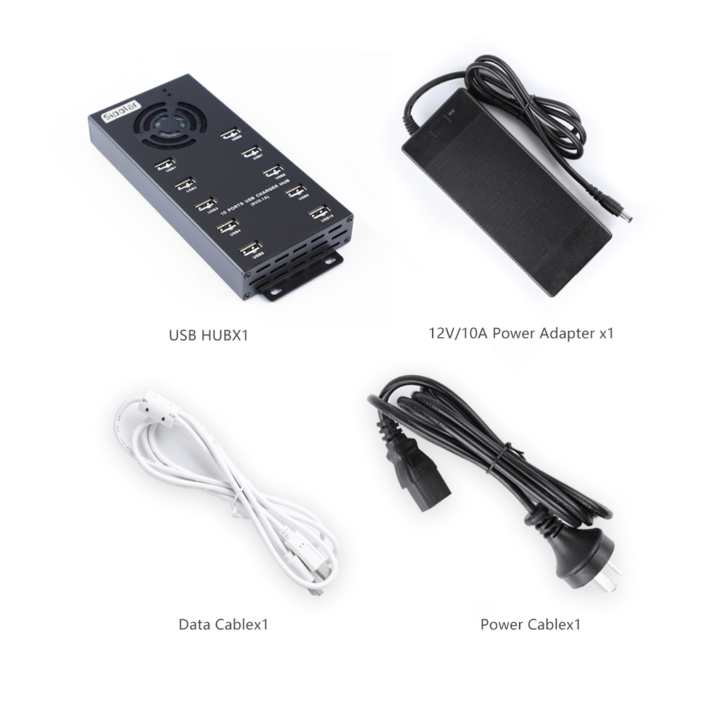 Usb Hub - 10포트 고속 충전 USB 허브 자동