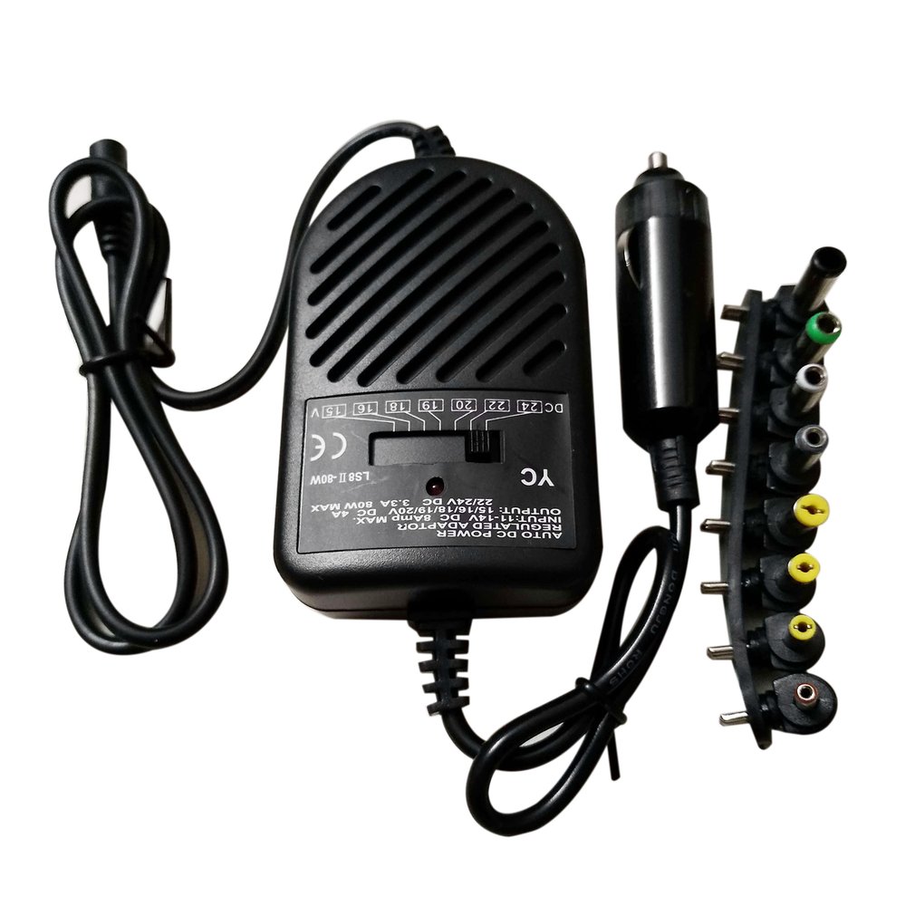 Laptop Charger - 범용 80W 휴대용 충전기, LED 자동차