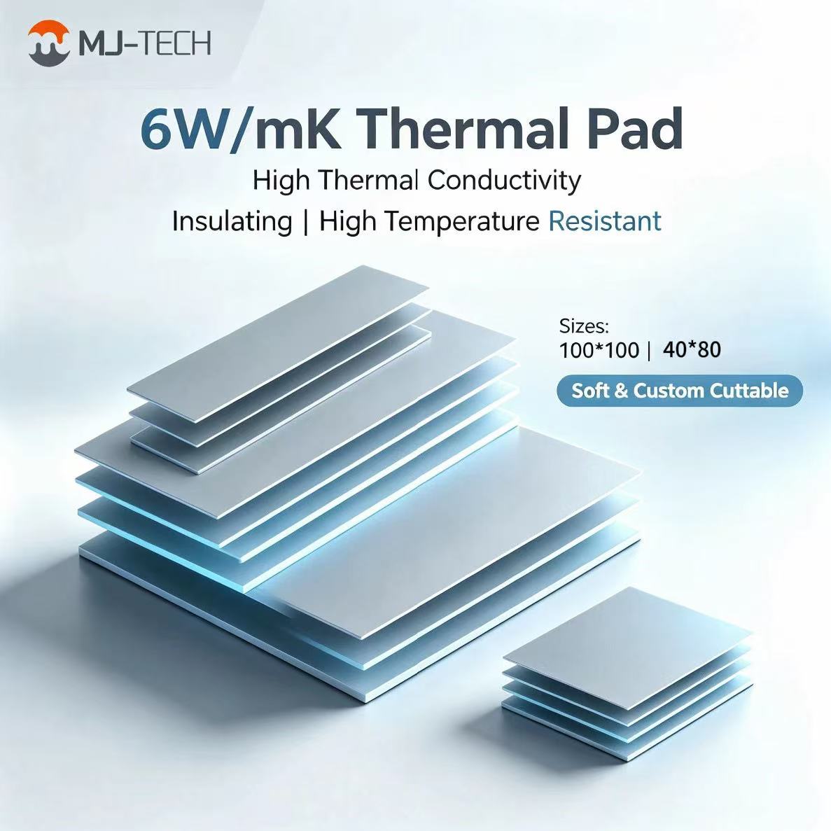 Laptop Cooling Pad - MJ-TECH 6W/mK 열전도 패드 비전도성 실리콘