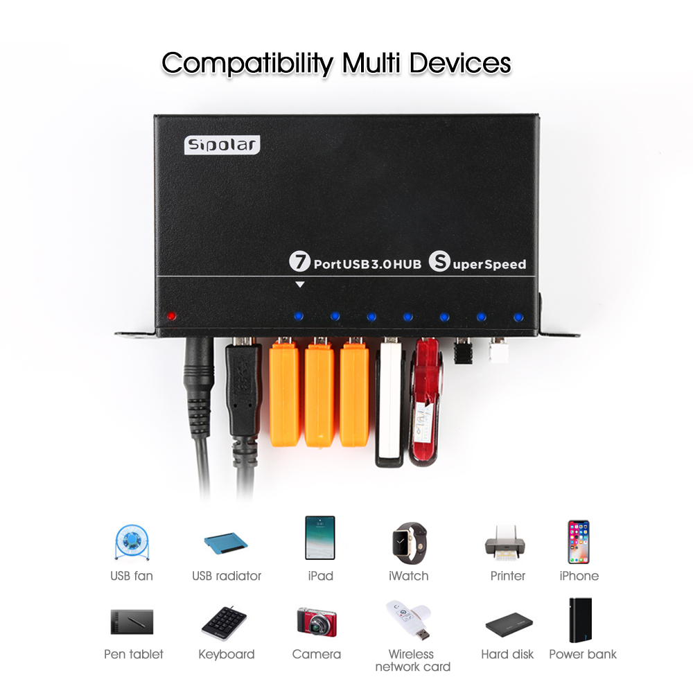 Usb Hub - A-173 산업용 7포트 USB 3.0 메탈