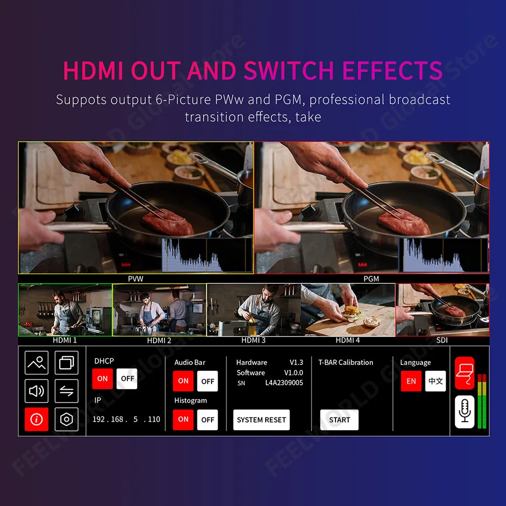 FEELWORLD 터치 스크린 멀티 카메라 비디오 믹서 - Hdmi Cable 리뷰 및 가격