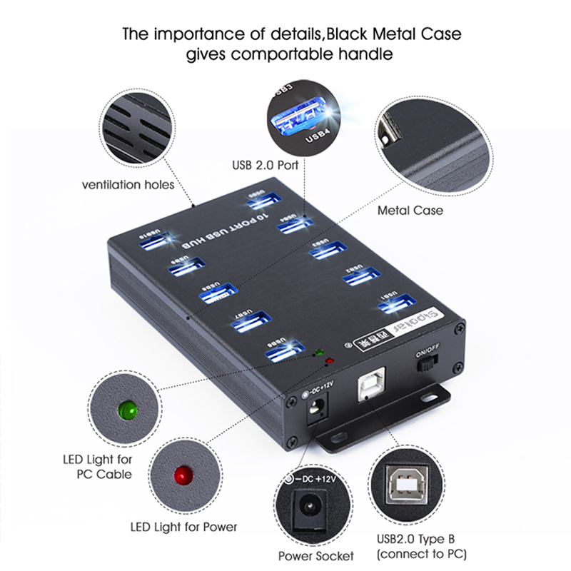 시폴라 USB 데스크 허브 A-300 10포트 USB  - Usb Hub 리뷰 및 가격
