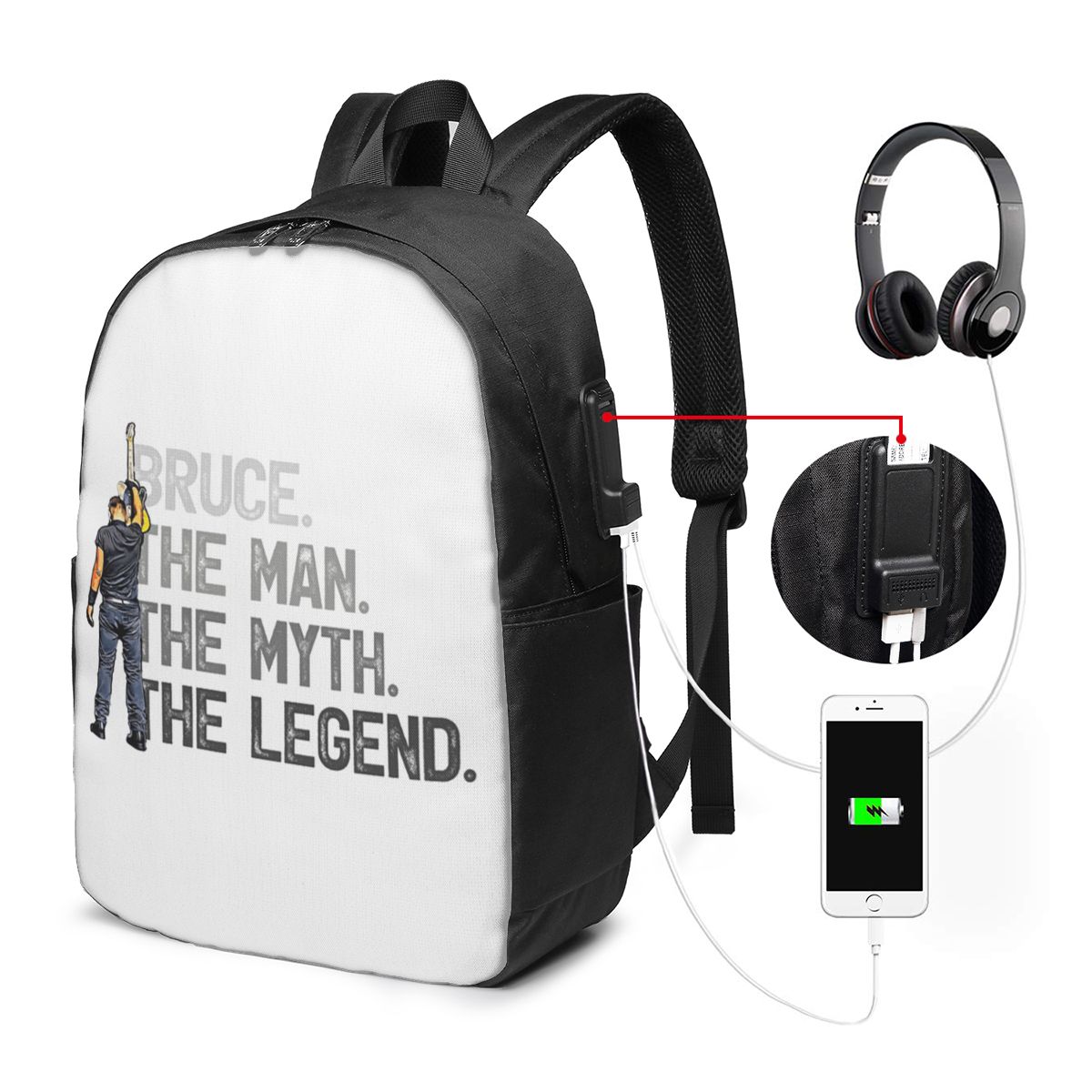 브루스 스프링스틴 배낭 여행 노트북 가방 컴퓨터 대학생 - Laptop Bag 리뷰 및 가격