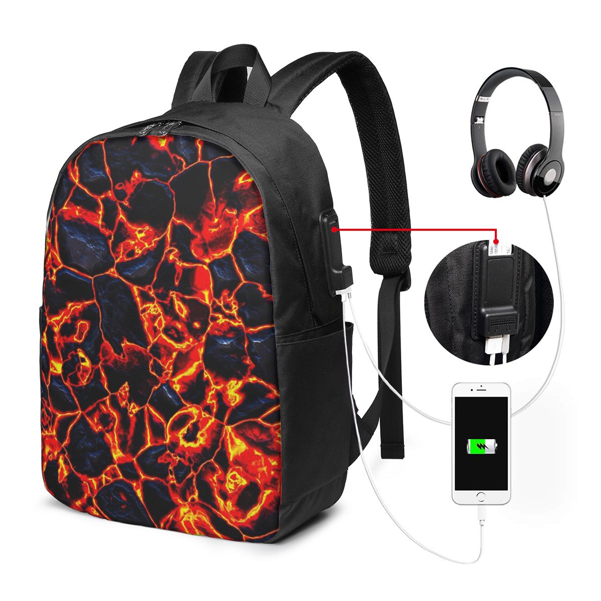 마그마 화산 용암 화재 배낭 여행 노트북 가방 컴퓨터  - Laptop Bag 리뷰 및 가격