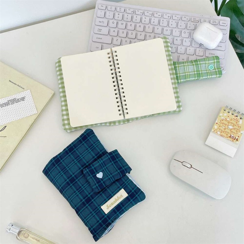녹색과 흰색 격자무늬가 있는 수제 제본용 천 커버, 한 - Laptop Sleeve 리뷰 및 가격