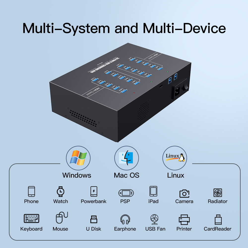 20포트 USB 3.0 충전 허브(싱크 및 충전 기능  - Usb Hub 리뷰 및 가격