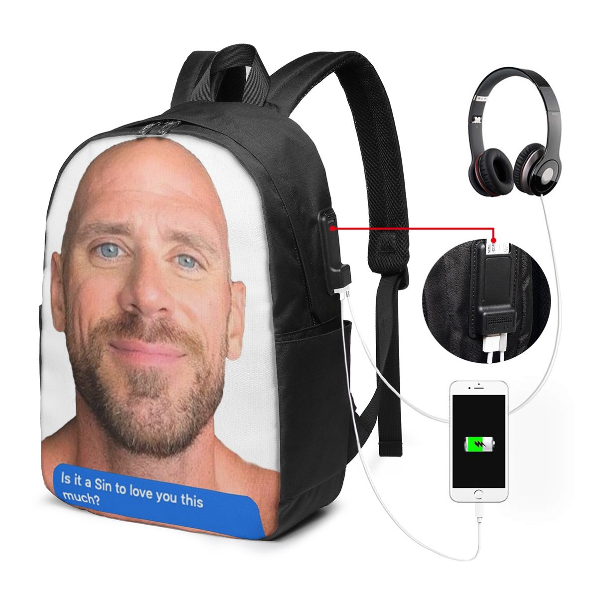 Johnny Sins Flirty Text Bubble - Laptop Bag 리뷰 및 가격