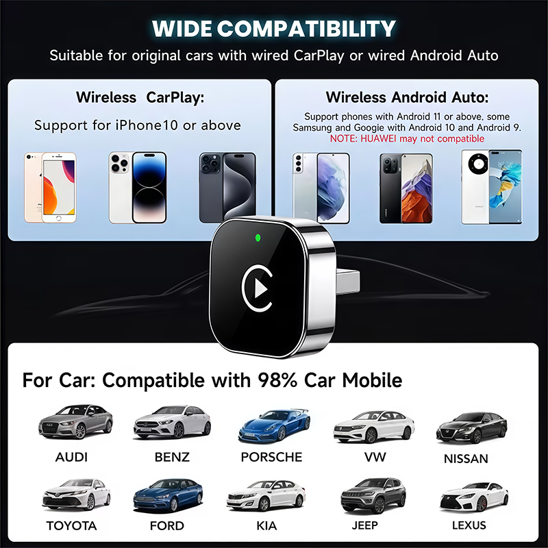 2-in-1 무선 CarPlay 어댑터 플러그 앤 플레 - Usb C Hub 리뷰 및 가격