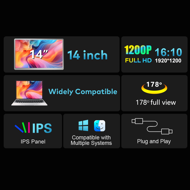 듀얼 스크린 디스플레이 휴대용 LCD 모니터 14인치  - Laptop Stand 리뷰 및 가격
