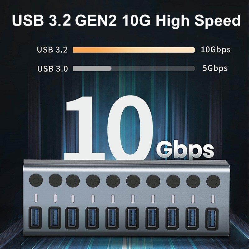 USB 3.0 허브, 10개의 포트를 지원하며 고속 데 - Usb Hub 리뷰 및 가격