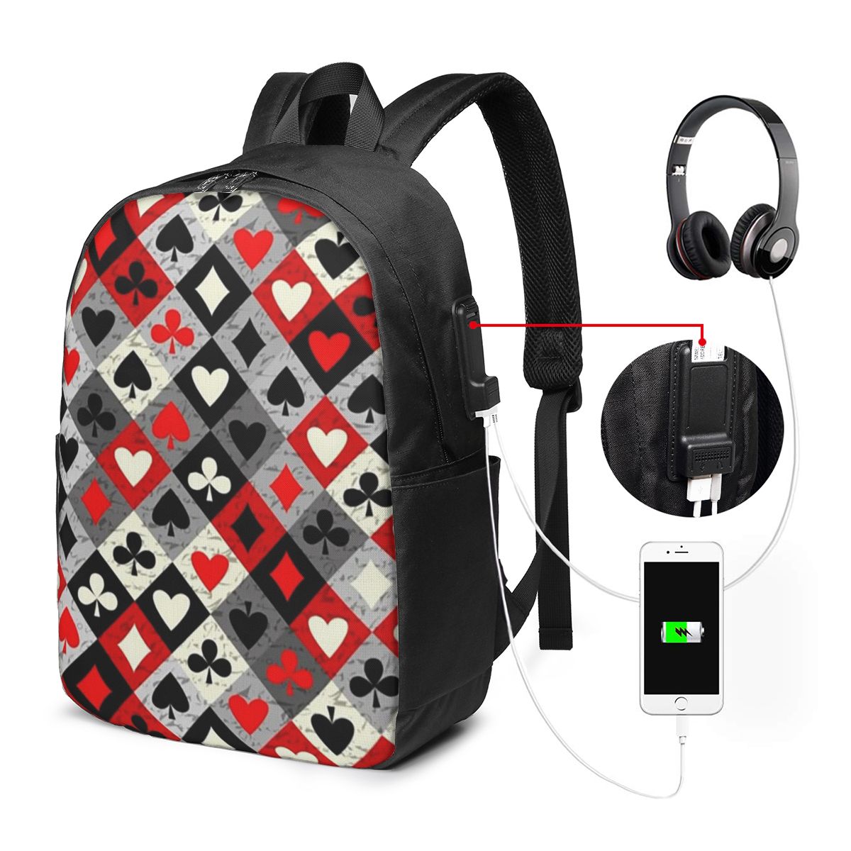 플레잉 카드 포커 프린트 배낭 여행 노트북 가방 컴퓨터 - Laptop Bag 리뷰 및 가격