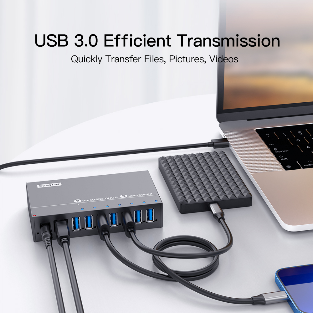 A173 7 포트 USB3.0 금속 산업용 허브 12V - Usb Hub 리뷰 및 가격